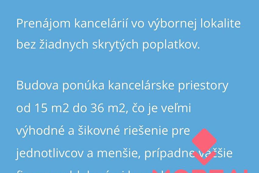Dvojkancelária 34m2, Koceľova ul.